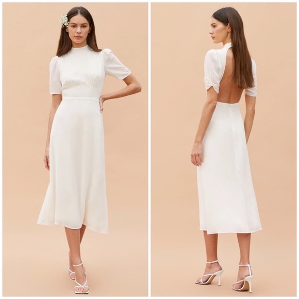 Reformation White Midi Dusk Dress